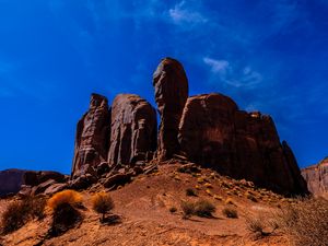 Preview wallpaper rocks, stones, sand, sky, geological formation