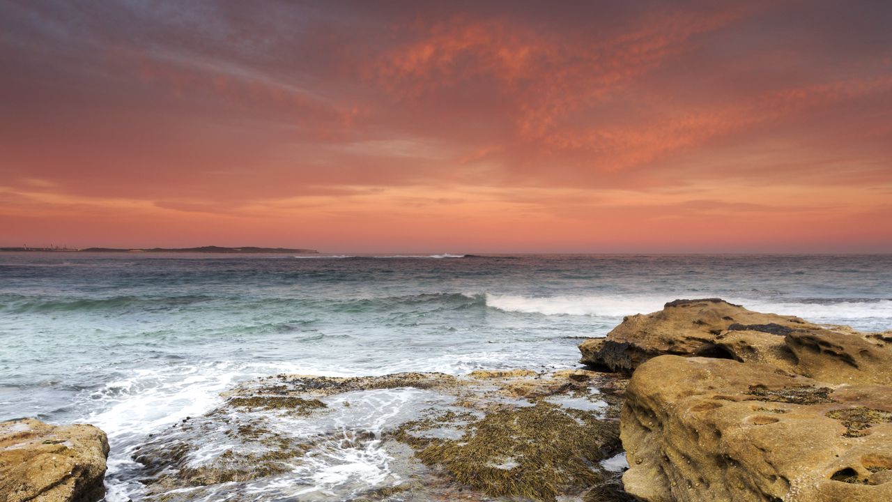 Wallpaper Rocks, Stones, Sea, Horizon, Sunset Hd, Picture, Image