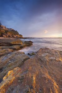 Preview wallpaper rocks, stones, sea, horizon, building