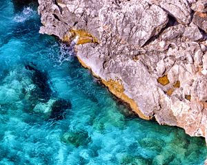 Preview wallpaper rocks, stones, sea, water, distortion