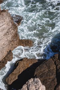 Preview wallpaper rocks, stones, sea, foam, surf