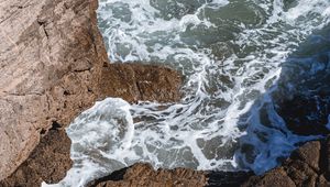 Preview wallpaper rocks, stones, sea, foam, surf