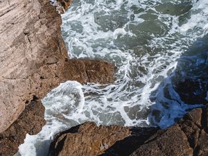 Preview wallpaper rocks, stones, sea, foam, surf