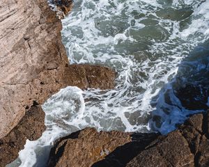 Preview wallpaper rocks, stones, sea, foam, surf