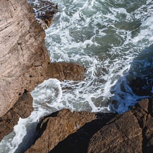 Preview wallpaper rocks, stones, sea, foam, surf