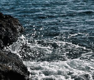 Preview wallpaper rocks, stones, sea, surf, spray