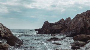 Preview wallpaper rocks, stones, sea, water, horizon