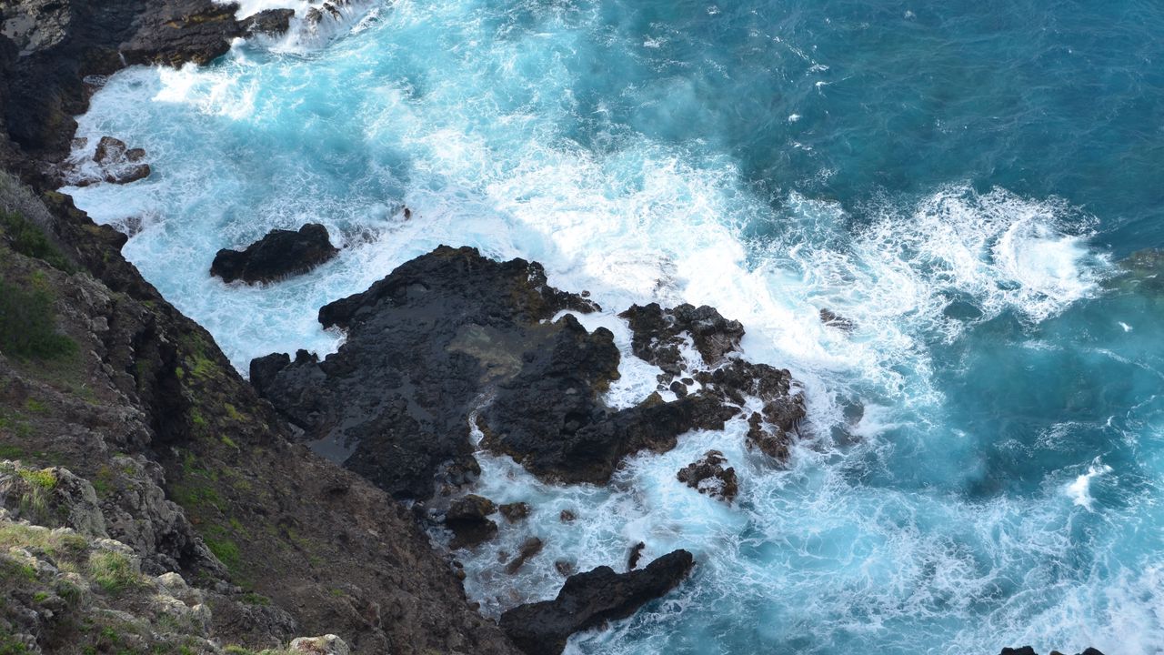 Wallpaper rocks, stones, sea, waves, landscape