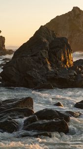 Preview wallpaper rocks, stones, sea, foam