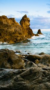 Preview wallpaper rocks, stones, sea, coast, landscape