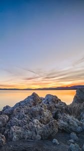 Preview wallpaper rocks, stones, sea, landscape, horizon