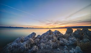 Preview wallpaper rocks, stones, sea, landscape, horizon