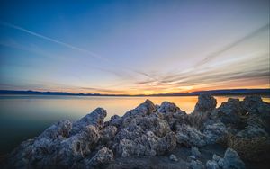 Preview wallpaper rocks, stones, sea, landscape, horizon