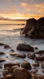 Preview wallpaper rocks, stones, surf, sea, waves