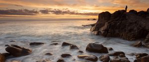 Preview wallpaper rocks, stones, surf, sea, waves