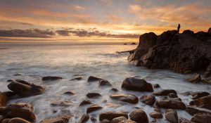 Preview wallpaper rocks, stones, surf, sea, waves