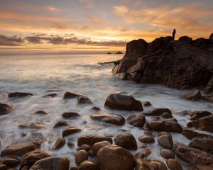 Preview wallpaper rocks, stones, surf, sea, waves