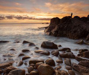 Preview wallpaper rocks, stones, surf, sea, waves