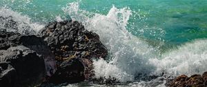 Preview wallpaper rocks, stones, surf, spray, sea