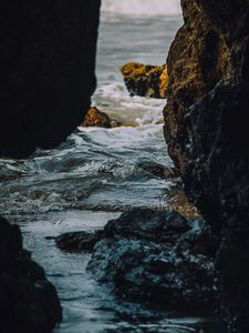 Preview wallpaper rocks, stones, water, waves