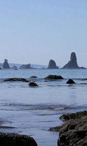 Preview wallpaper rocks, stones, water, sea, waves, surf