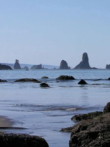 Preview wallpaper rocks, stones, water, sea, waves, surf