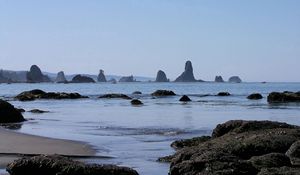 Preview wallpaper rocks, stones, water, sea, waves, surf