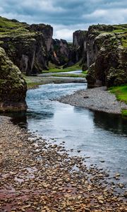 Preview wallpaper rocks, stream, pebbles, nature