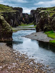 Preview wallpaper rocks, stream, pebbles, nature