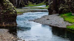 Preview wallpaper rocks, stream, pebbles, nature