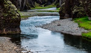 Preview wallpaper rocks, stream, pebbles, nature