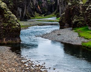 Preview wallpaper rocks, stream, pebbles, nature