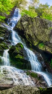 Preview wallpaper rocks, stream, waterfall, forest