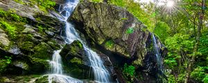 Preview wallpaper rocks, stream, waterfall, forest