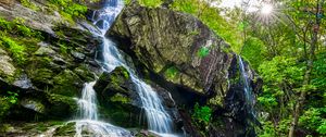 Preview wallpaper rocks, stream, waterfall, forest