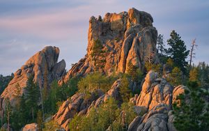 Wallpaper rocks, trees, bridge, landscape hd, picture, image