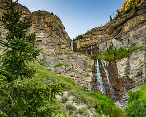 Preview wallpaper rocks, trees, greenery, nature, landscape