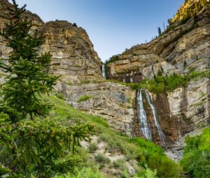 Preview wallpaper rocks, trees, greenery, nature, landscape