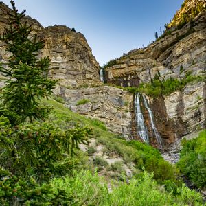 Preview wallpaper rocks, trees, greenery, nature, landscape