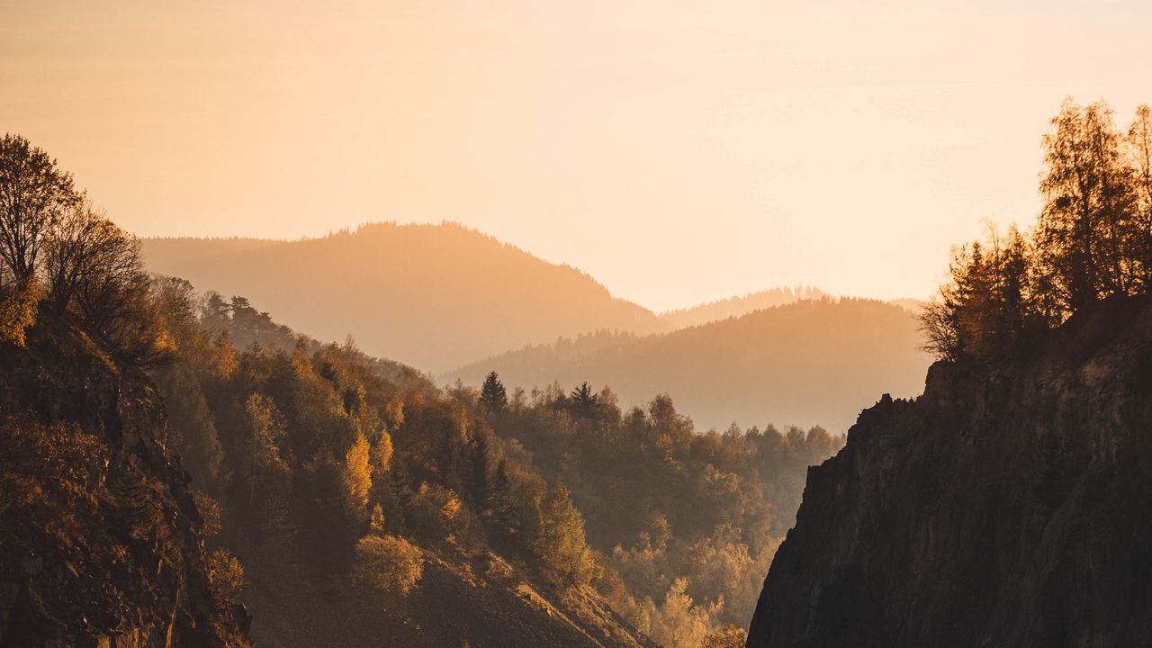 Wallpaper rocks, trees, mountains, hills