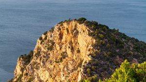 Preview wallpaper rocks, trees, sea, water, aerial view