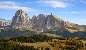 Preview wallpaper rocks, trees, valley, nature