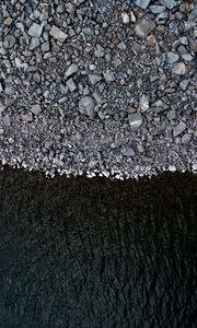 Preview wallpaper rocks, water, aerial view, coast, beach