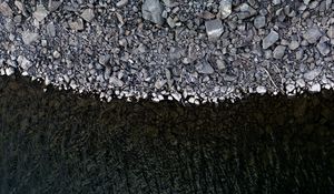 Preview wallpaper rocks, water, aerial view, coast, beach