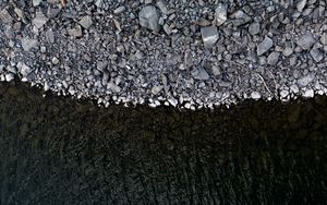 Preview wallpaper rocks, water, aerial view, coast, beach