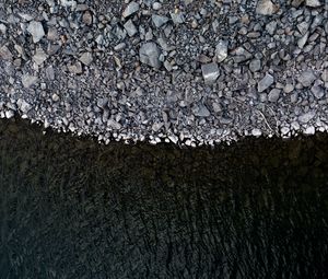 Preview wallpaper rocks, water, aerial view, coast, beach