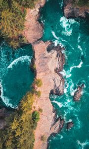 Preview wallpaper rocks, water, aerial view, sea, lagoon