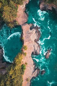 Preview wallpaper rocks, water, aerial view, sea, lagoon