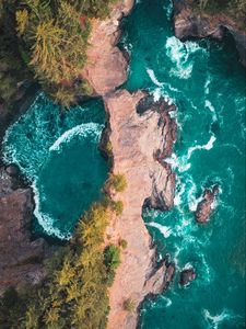 Preview wallpaper rocks, water, aerial view, sea, lagoon