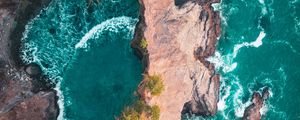 Preview wallpaper rocks, water, aerial view, sea, lagoon